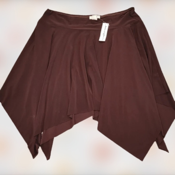 3X Pixie Hem Chocolate Brown Skirt - Picture 3 of 6